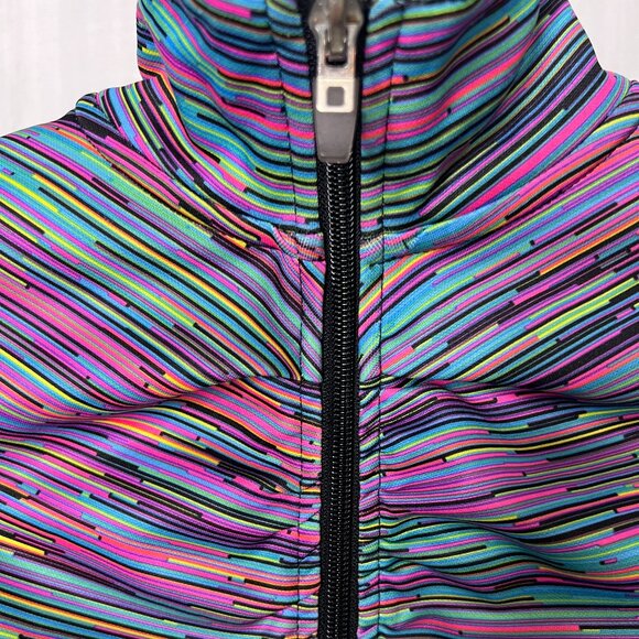 Champion Girls Duo Dry Multicolor Black Pink Purple Blue Zip Up Jacket Size M - Picture 2 of 6